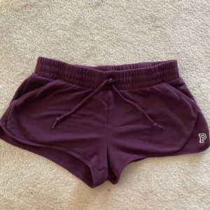 PINK Victoria’s Secret shorts, garnet color, size Large, elastic waistband